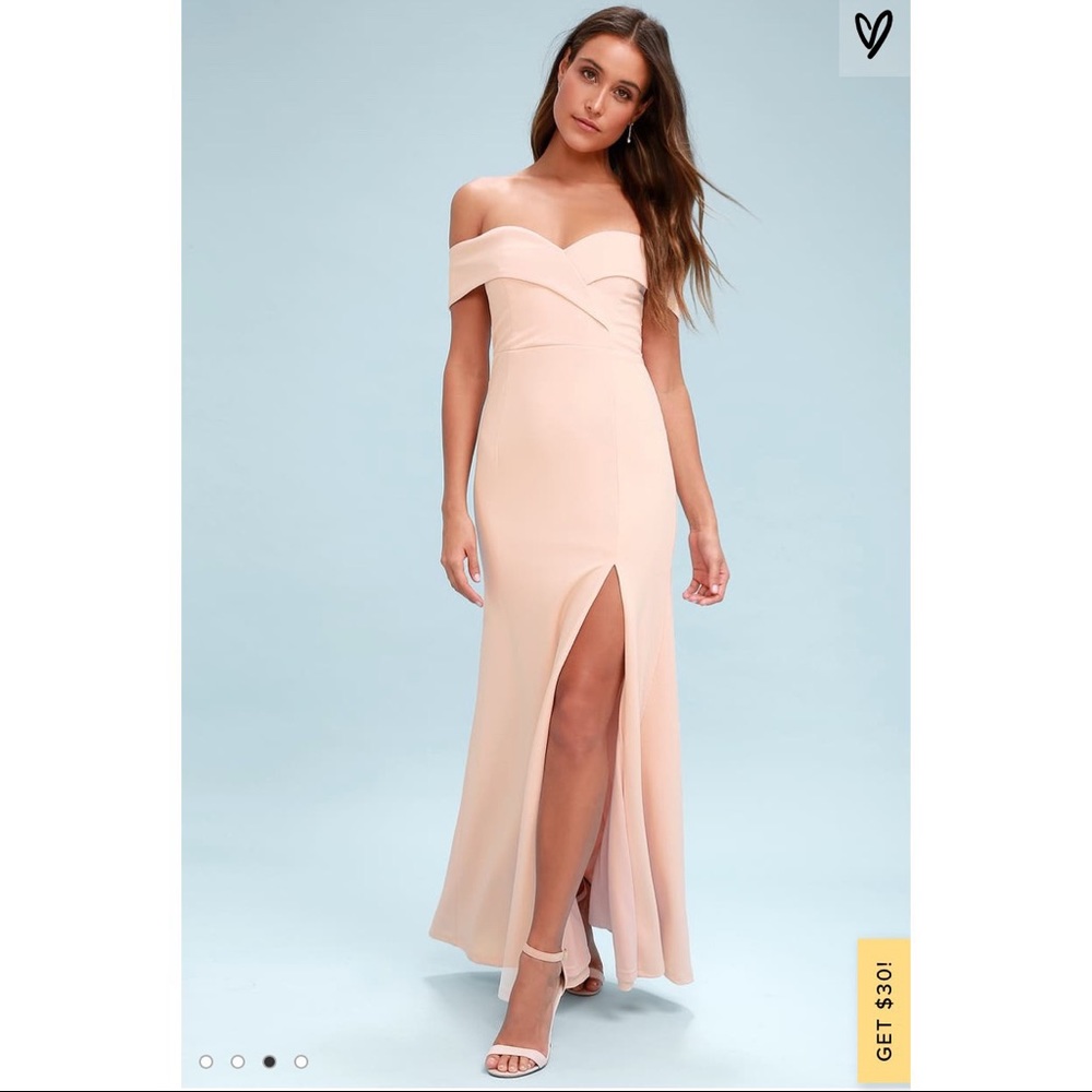 Song of Love Blush Pink Off-the-Shoulder Maxi Dress from Lulu’s